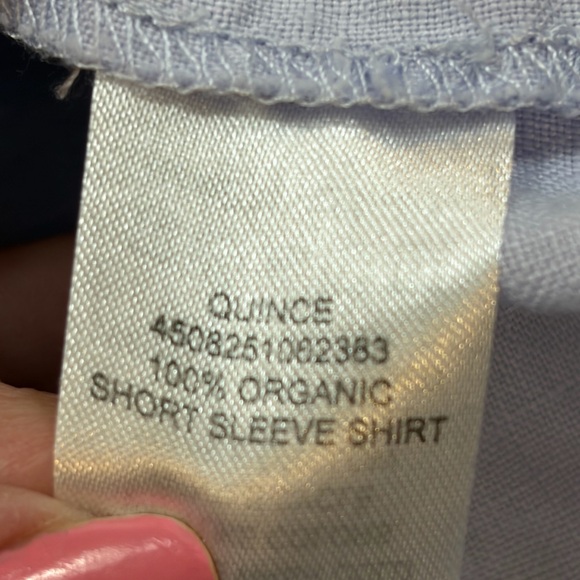 Quince 100% European Linen Short Sleeve Shirt Light Blue Size Med Cool Light - Picture 8 of 8